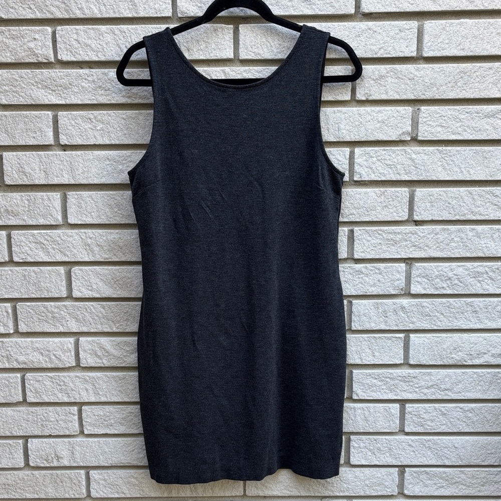 J. Crew Factory Charcoal Sleeveless Mini Dress Sz M